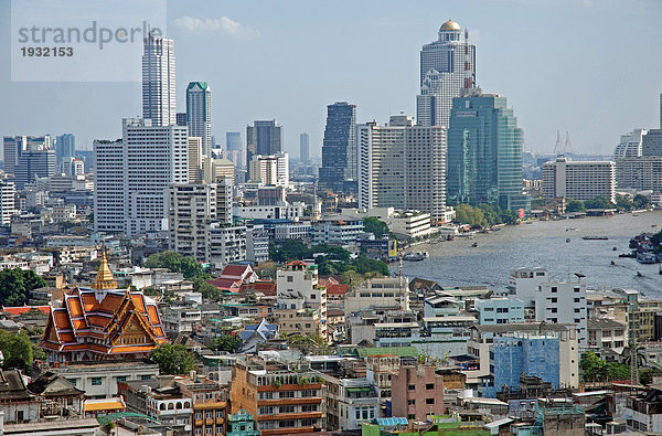 Erhöhte Ansicht der Stadt  Chinatown  Grand China Princess  Chao Phraya River  Bangkok  Thailand