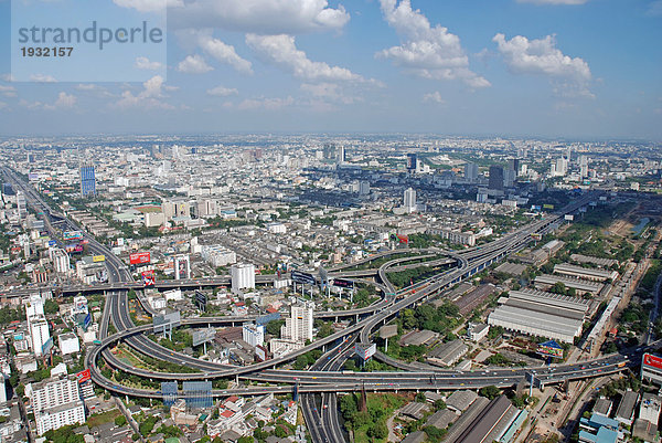Erhöhte Ansicht der Stadt  Baiyoke Sky Hotel  Bangkok  Thailand
