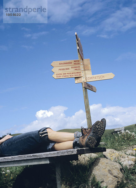 Italien  Südtirol  Schlern  Pause