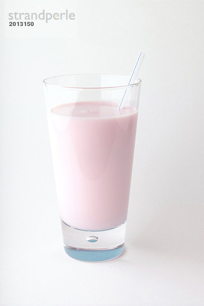Glas Erdbeere Milch