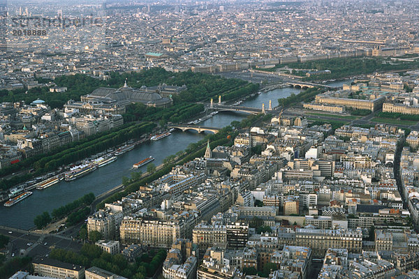Paris  Frankreich  Luftaufnahme der Seine