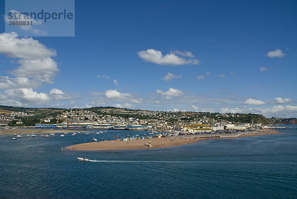 Erhöhte Ansicht der Fluss  Teign  Teignmouth  Devon  England