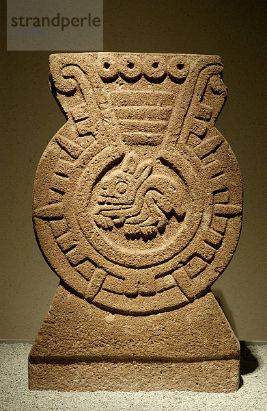 Nahaufnahme der Antike Skulptur in Museum  National Museum Of Anthropology  Mexiko-Stadt  Mexiko