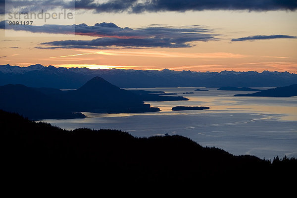 Sunset aussehende nördlich von Eagle Peak Admiralty Island Tongass National Forest Alaska Sommer