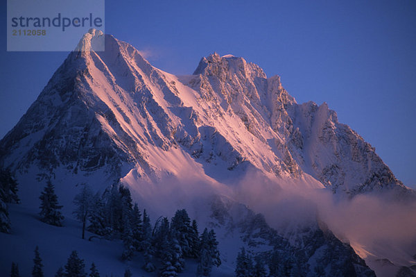 Jumbo Mountain and Karnak Mountain seen from Jumbo Pass  Purcell Mountains  British Columbia