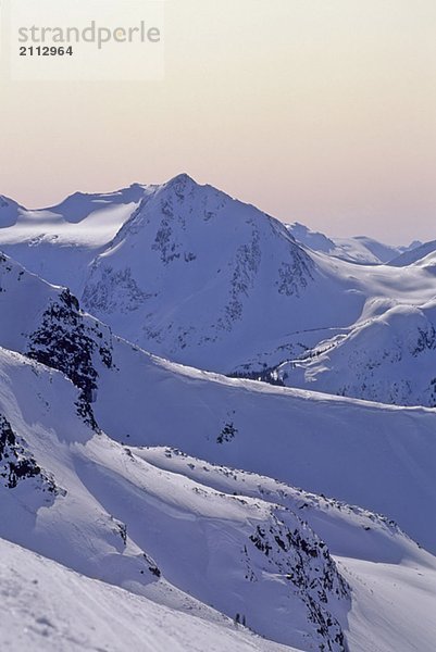 Fissile Mountain rises from Blackcomb Mountain ski area  Whistler  BC Canada