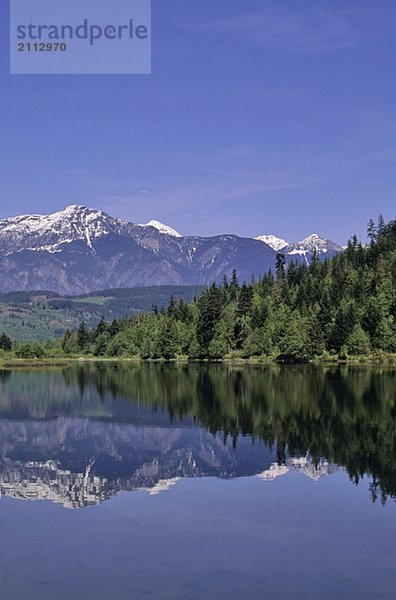 One Mile Lake  near Pemberton  BC with Cayoosh Range behind