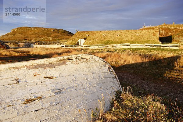 View of Norstead (A Viking Village & Port of Trade)  L'Anse aux Meadows  Newfoundland  Canada