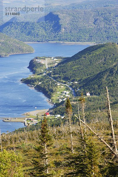 View of Shoal Brook and Bonne Bay from Lookout Trail  Gros Morne NP  Newfoundland  Canada