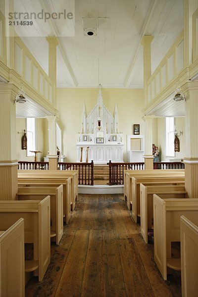 View of inside of Holy Trinity Roman Catholic Church  Trinity  Newfoundland  Canada