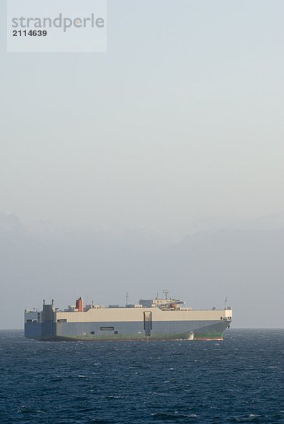 Container ship  Strait of Juan de Fuca of Victoria  BC  Canada
