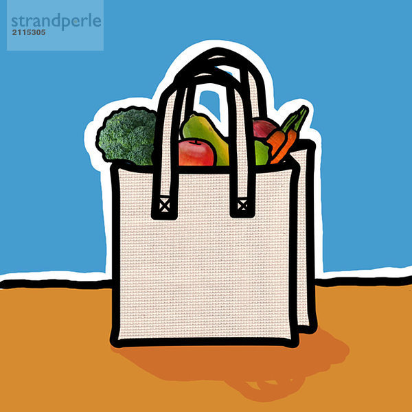 Cloth shopping bag with vegetables