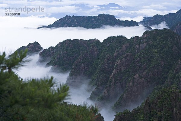 Nebel auf Berge  Huangshan  Huangshan  Provinz Anhui  China