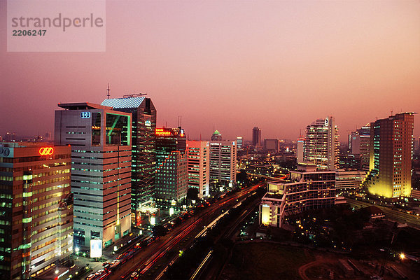 Jakartas Skyline. Indonesien