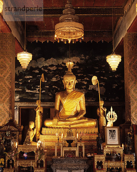Innenraum des Wat Mahasamanaram  Phetchaburi  Thailand.
