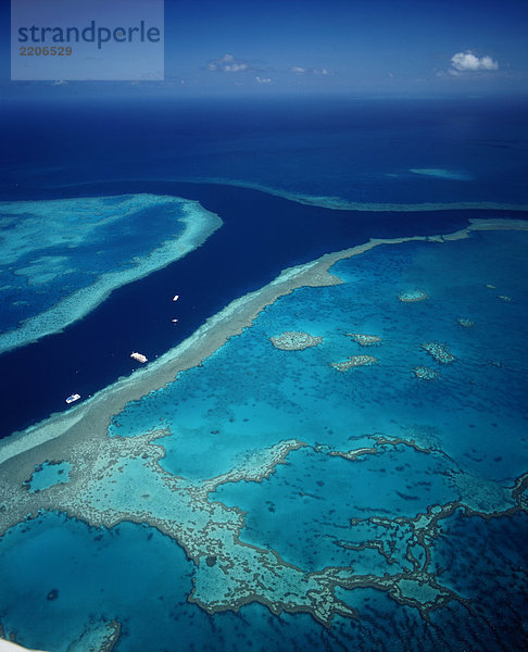 Australien  Queensland  Luftbild des Great Barrier Reef  in der Nähe der Whitsunday Islands