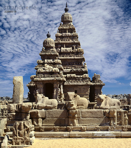 Shore Tempel und Arjuna's Buße Relief  VII Cent  Indien  Mamallapuram  Indien  Tamil NaduPallava Dinasty  VIII cent