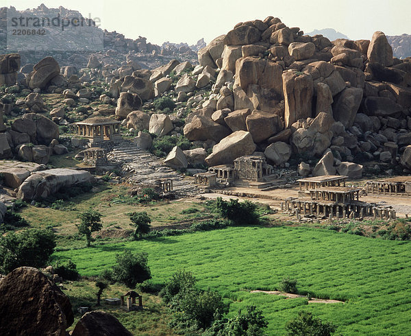 Ruinen der Hauptstadt von Viyaianagar  Hampi  Karnataka  Indien