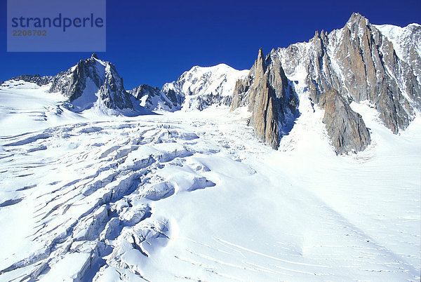 Frankreich  Glacier du Geant  Mont Blanc und Mount Maudit