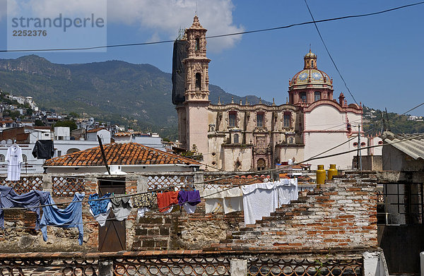 Kleidung Hintergrund Kirche Mexiko Guerrero Linie San Sebastian y Santa Prisca Taxco de Alarcon