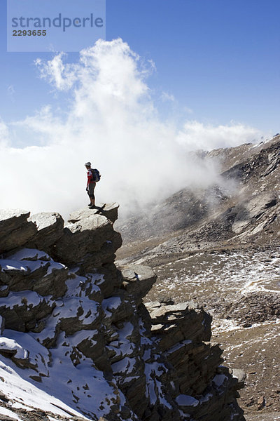 Spain  Sierra Nevada  Granada  man in mountain scenery