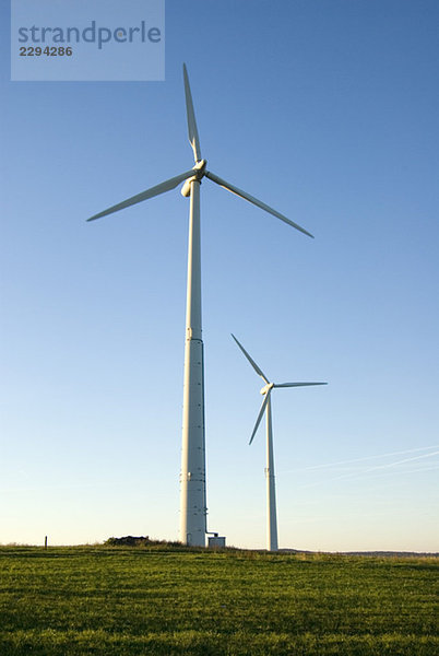 Germany  Rhoen  Wind wheels in field