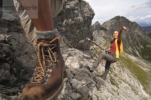 Austria  Salzburger Land  couple mountain climbing