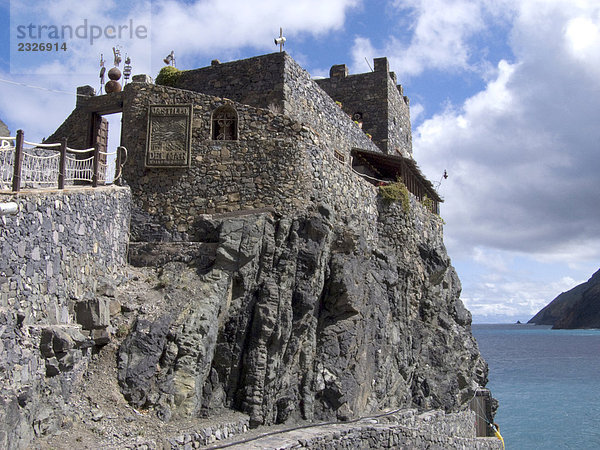 Alte Ruinen der Burg an der K??ste  Castillo del Mar  La Gomera  Kanaren  Spanien