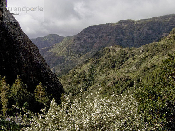 Wolkenlos über Gebirge  Cumbre ce Tajaque  La Gomera  Kanarische Inseln  Spanien