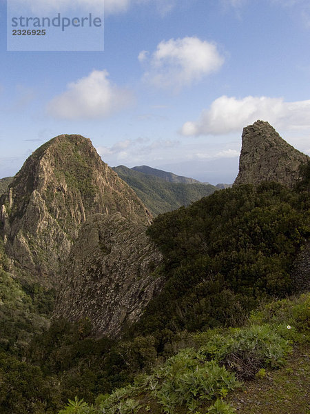 Felsformationen auf Berg  Cumbre ce Tajaque  La Gomera  Kanarische Inseln  Spanien