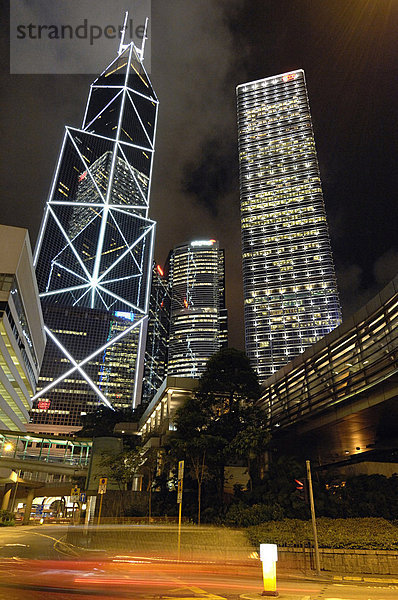 China  Hong Kong  Central District  The Bank of China und Cheung Kong Center building