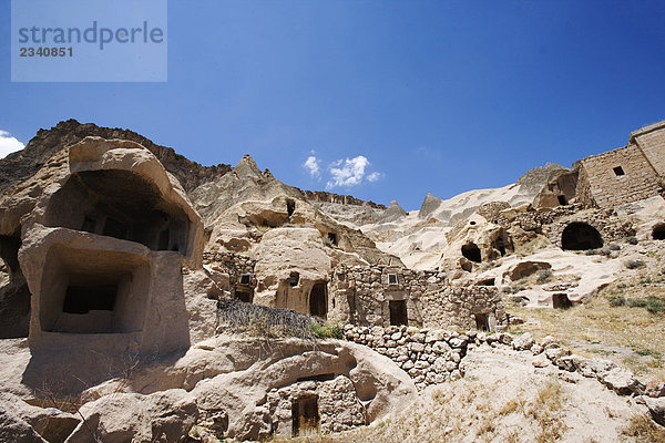 Türkei  Cappadocia  der Website von der Burg Kloster ChurchIt ist einer der größten religiösen Seite im CappadociaThe Kloster in Betwin achte  neunte Jahrhundert oder 10. Jahrhundert datiert ist