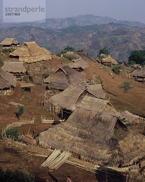 Akha Hill Tribe Dorf  Provinz Chiang Rai  Thailand