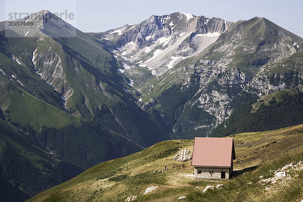 Nationalpark Wohnhaus Berg Italien Marken Schafhirte