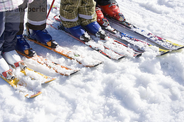 Vier Paar Skier