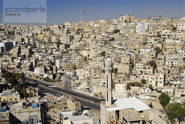 Erhöhte Ansicht der Stadtansicht  Amman  Jordanien