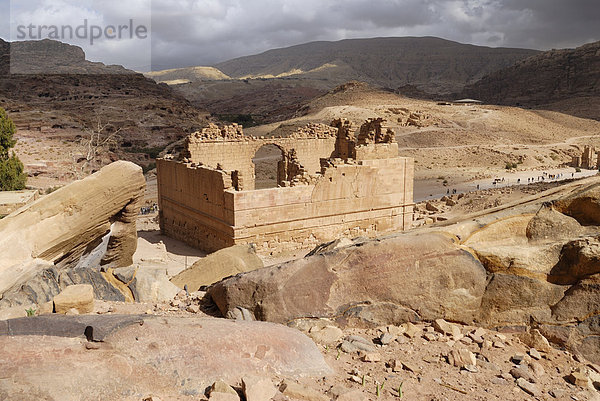 Vogelperspektive Anzeigen von alten Ruinen der Gebäude  Petra  Wadi Musa  Jordanien