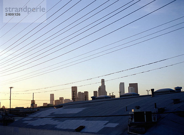Los Angeles  Kalifornien  Vereinigte Staaten von Amerika  Sonnenaufgang über der Skyline der Innenstadt