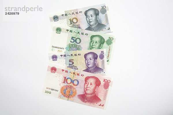 Renminbi  chinesische Währung  Nahaufnahme