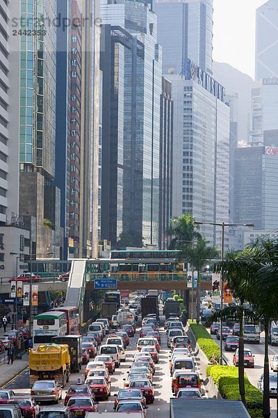 Verkehr auf Road  Wanchai  Hongkong  China
