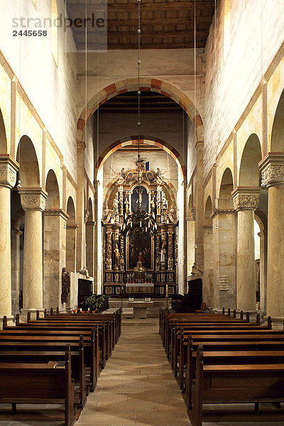 Innere der Kirche St. Pankratius  Hamersleben  Halberstadt  Sachsen-Anhalt  Deutschland