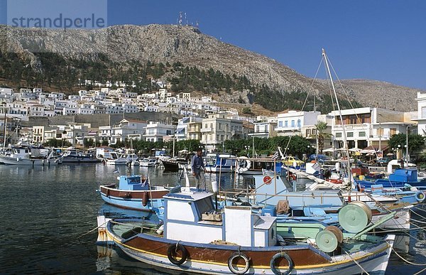 Fischerboote in Harbor  Pothia  Kalymnos  Dodecanese Inseln  Ägäische Inseln  Griechenland