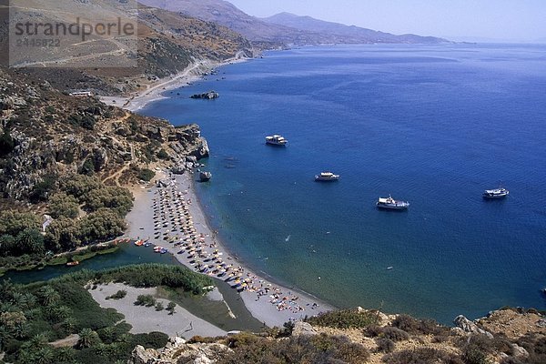 Luftbild der Boote im Meer  Kreta  Griechenland