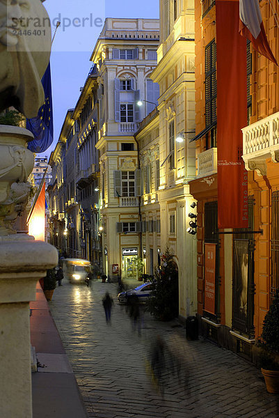 Italien  Ligurien  Genua  Via Garibaldi  historischen Zentrum vom Welterbe Palazzi dei RolliUnesco)