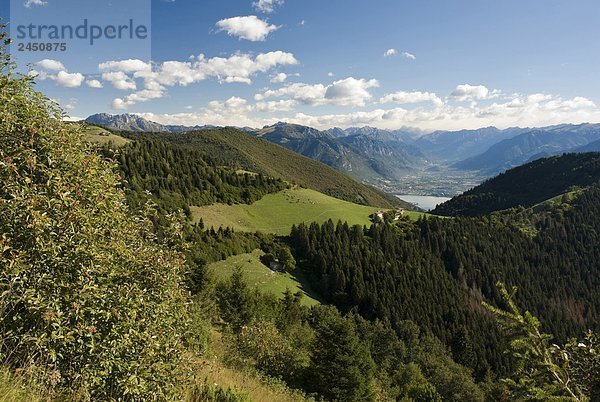 Italien  Lombardei  Colli di San Fermo  Wiese und Iseo See.