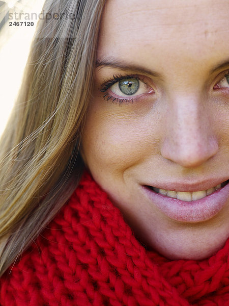 Portrait einer skandinavischen Frau ein Herbsttag Schweden.