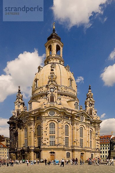 Fassade der Kirche  Frauenkirche  Dresden  Sachsen  Deutschland