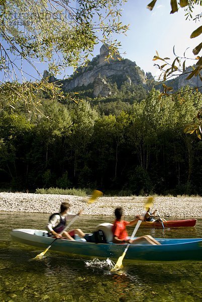 Touristen Kanuland River Gorges Du Tarn  Frankreich