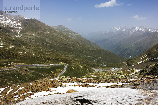 Austria  Tyrol  Kaunertal  Road leading through mountain scenery
