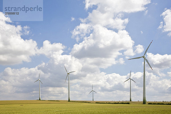 Germany  Saxony-Anhalt  Wind turbines in field
